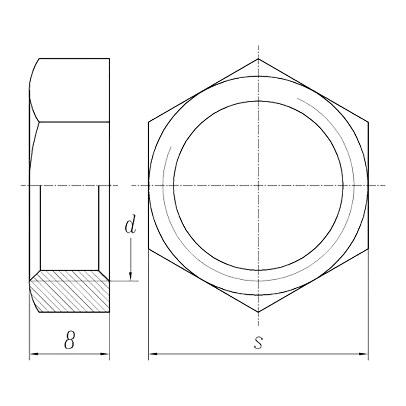 Tuerca hexagonal para conexión de tuberías DIN 74305-2:1994