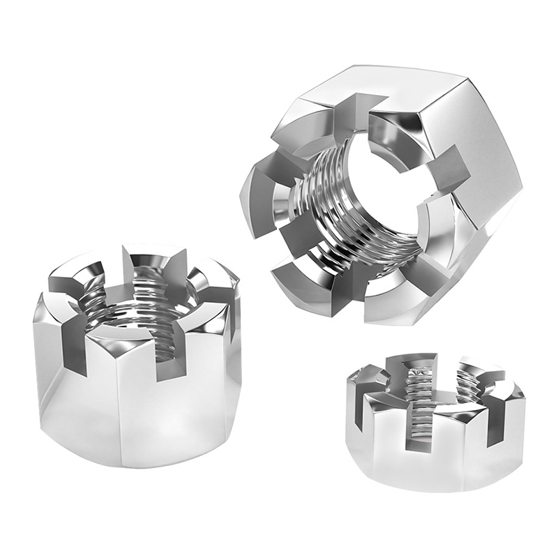 DIN 935-1:2013 Tuerca ranurada hexagonal métrica de rosca gruesa y fina