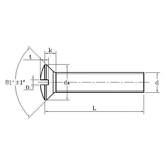 ASME/ANSI B18.6.3:2010 Tornillo ranurado de cabeza avellanada ovalada