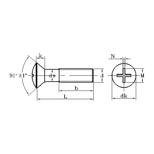 ASME/ANSI B18.6.7M: Tornillo Phillips de cabeza avellanada ovalada métrica de 1998