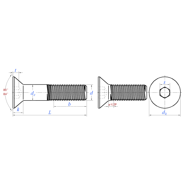 ASME B18.3 (T8): Tornillo de enchufe hexagonal con cabeza avellanada 2012