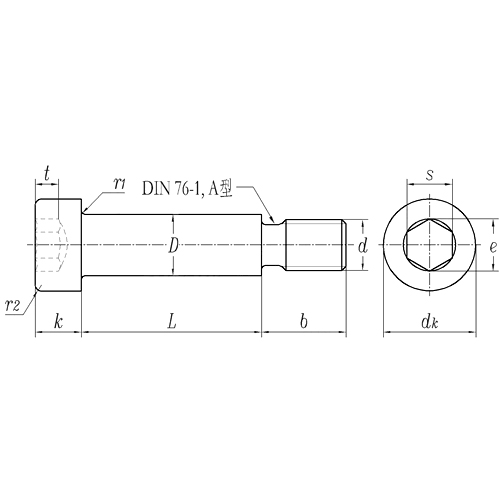 Tornillo de casquillo hexagonal DIN 9841:2017