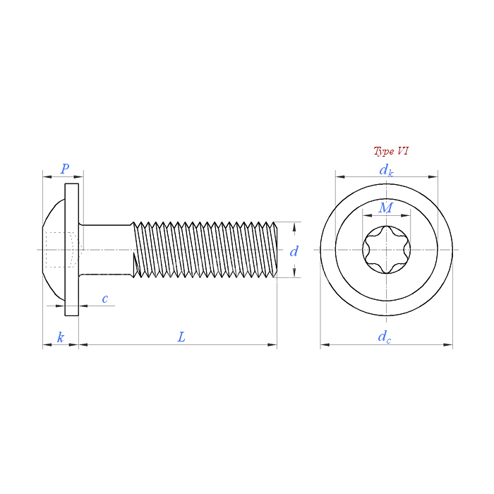 ASME B18.6.3 (H12B-VI): Tornillo Torx de cabeza redonda 2024