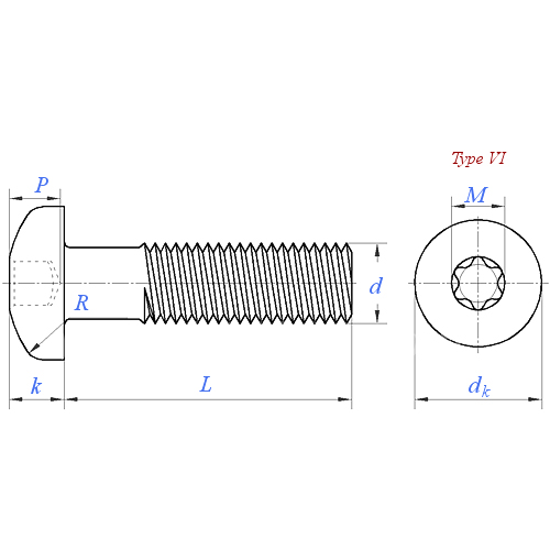 ASME B18.6.3 (H5C-VI): Tornillo Torx de cabeza plana 2024