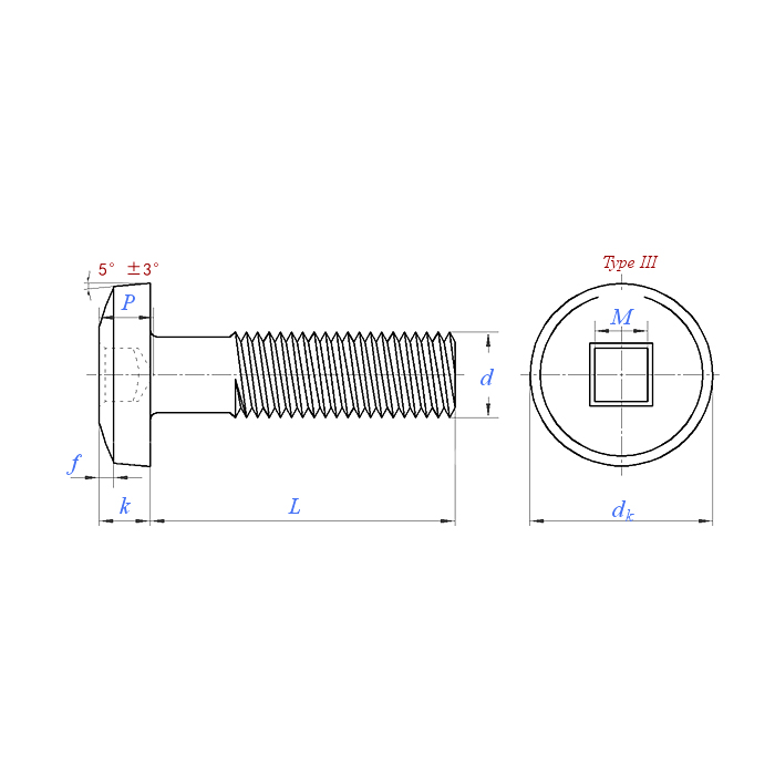 ASME B18.6.3 (H8B-III): Tornillo de accionamiento cuadrado con cabeza de relleno ovalada 2024