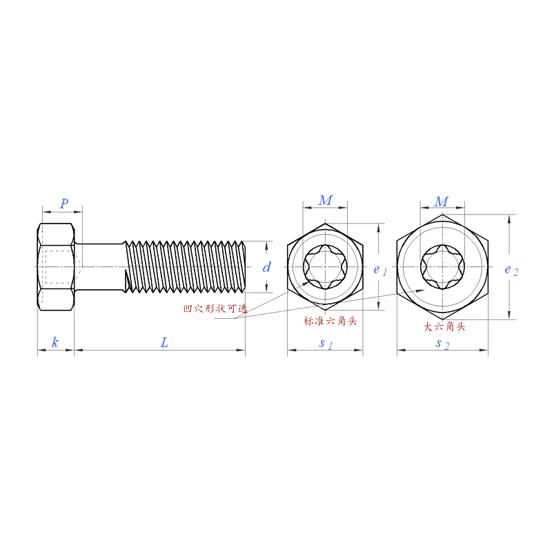 ASME B18.6.3 (H9B-VI): Tornillo Torx hexagonal pesado de cabeza hexagonal 2024
