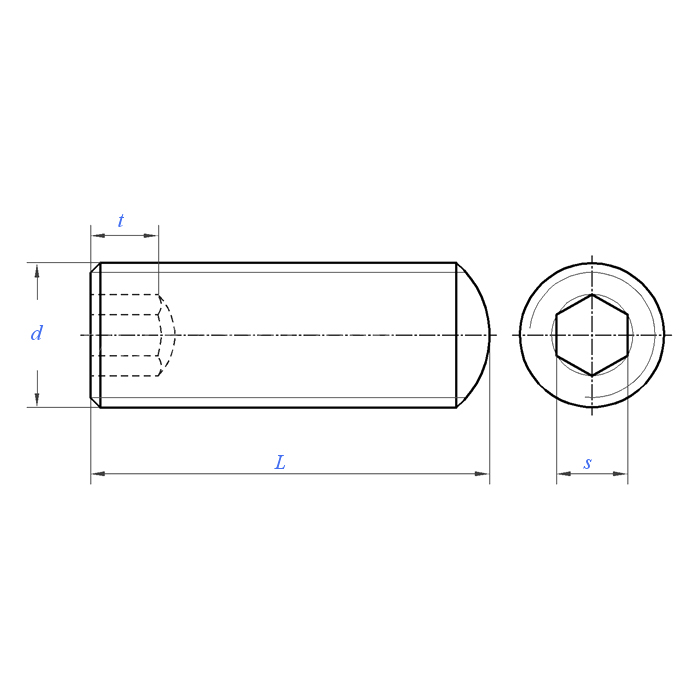 ASME B18.3 (T14 OVAL): Tornillo de ajuste de punto ovalado con casquillo hexagonal 2012