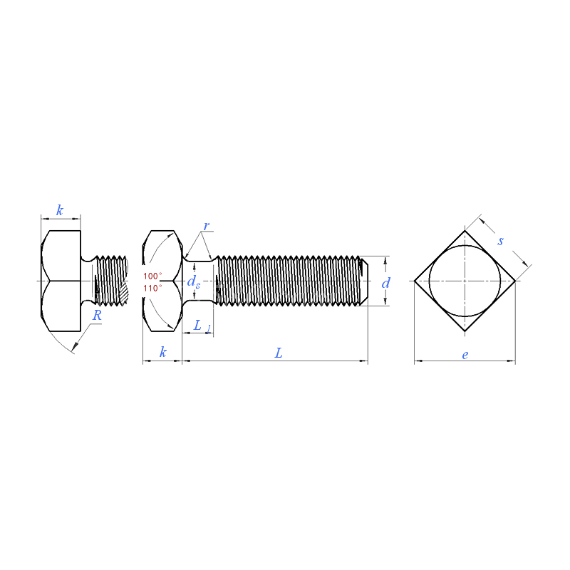 ASME/ANSI B18.6.2 (T4): Tornillo de cabeza cuadrada de 1998