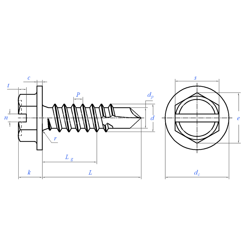 DIN 7504 (L): Tornillo roscador autoperforante ranurado de 1995