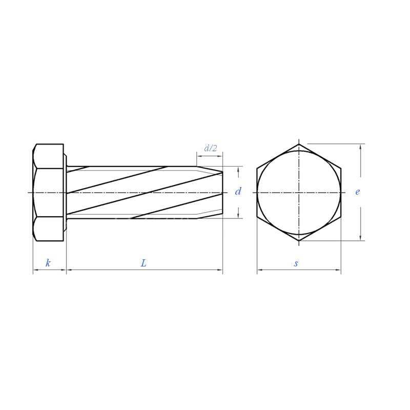 DIN 7513 (A): Tornillo de corte de rosca de cabeza hexagonal 2016