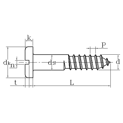 ASME/ANSI B18.6.1 (T10): Tornillo de madera ranurado con cabeza de sartén de 1997