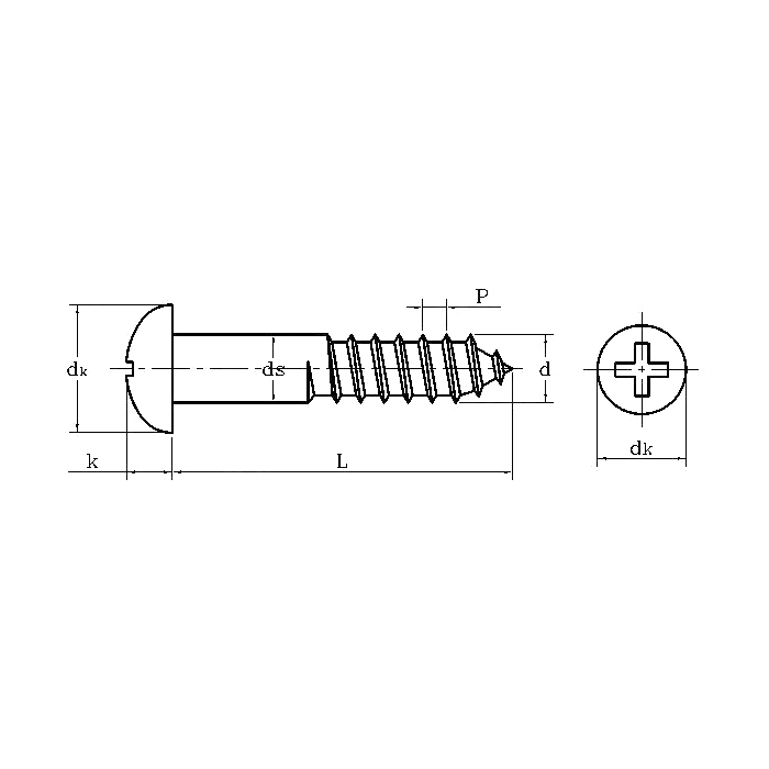 ASME/ANSI B18.6.1 (T11): Tornillo de madera Phillips con cabeza de sartén de 1997