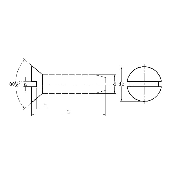 ASME/ANSI B18.6.3:2010 Tornillo roscador ranurado con cabeza avellanada