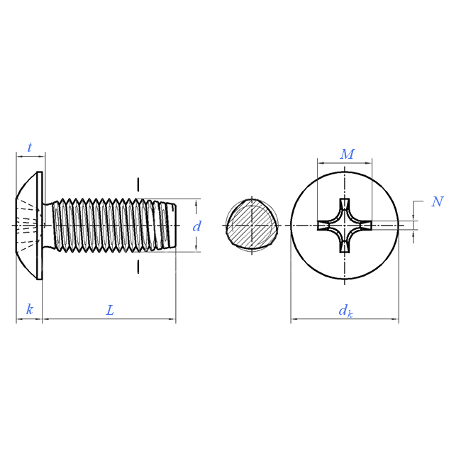 ASME B18.6.4: Tornillo de bloqueo formador de rosca Phillips con cabeza de armadura de 1998