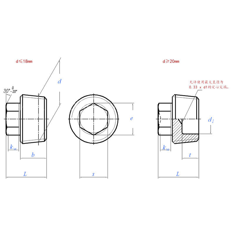 Tapón de tubería de cabeza hexagonal DIN 909:2020
