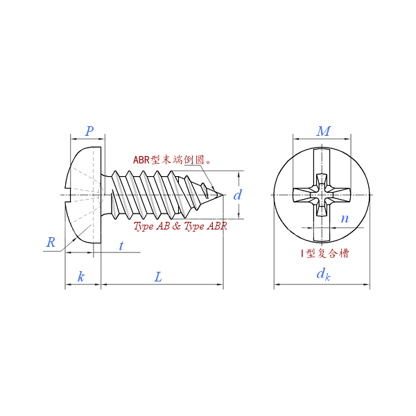 ASME B18.6.3 (H5D-I+T1A): Tornillo de roscado Phillips ABR combinado con cabezal de bandeja 2024