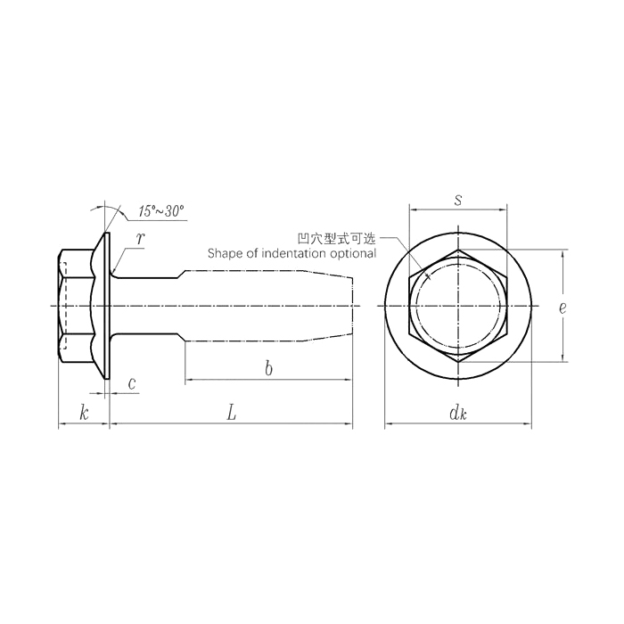 ASME/ANSI B18.6.5M (T21): Tornillo de roscado de brida de cabeza hexagonal métrica 2000